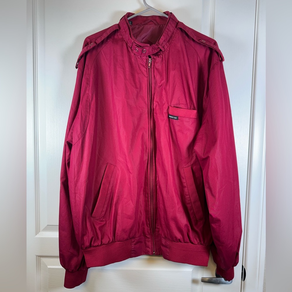 Members Only Original Iconic Racer Light Jacket Slim Fit Maroon Size XLT EUC